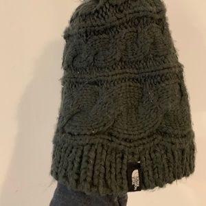 Oversized dark green beanie